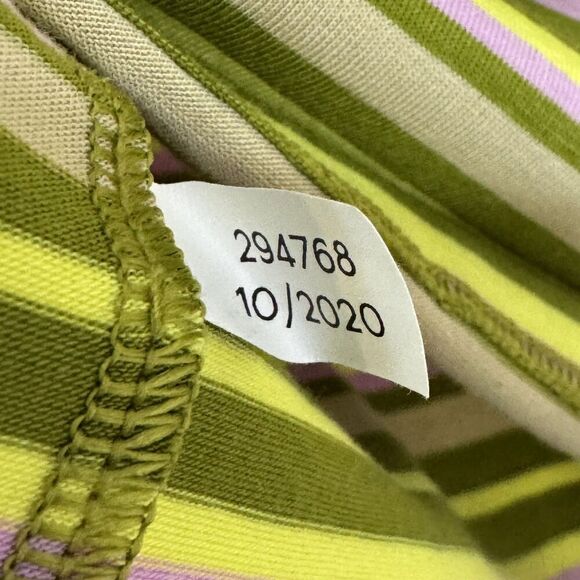 Outdoor Voices Shirt Womens Medium Green Yellow Striped Stretch Crew Tee 2020 - Picture 6 of 6